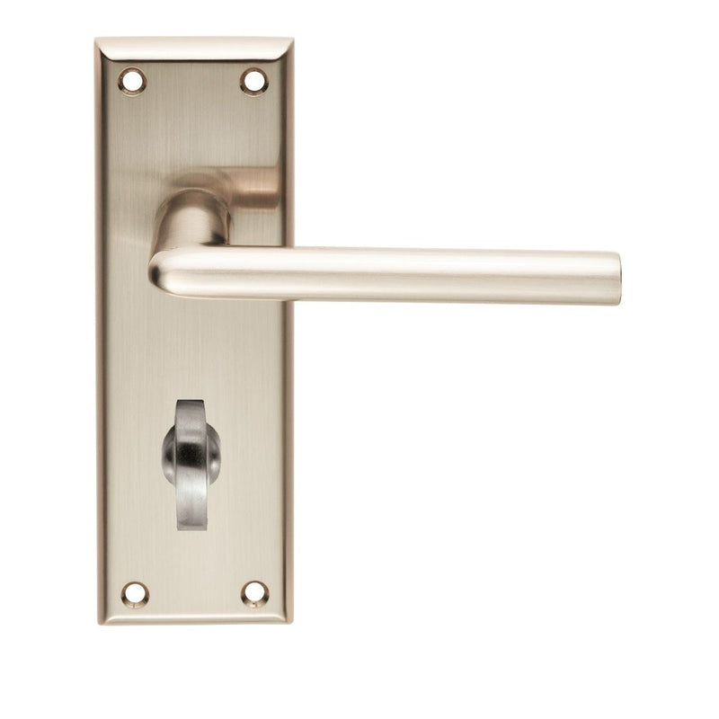 Serozzetta - Serozzetta Dieci Lever on Bathroom Backplate - Satin Nickel - SZR013SN - Choice Handles