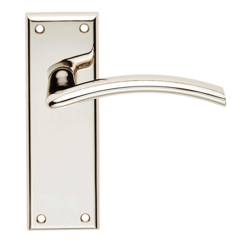 Serozzetta - Serozzetta Trenta Lever on Latch Backplate - Polished Nickel - SZR032PN - Choice Handles