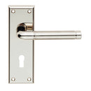 Serozzetta - Serozzetta Quaranta Lever on Lock Backplate - Polished Nickel / Satin Nickel - SZR041PNSN - Choice Handles
