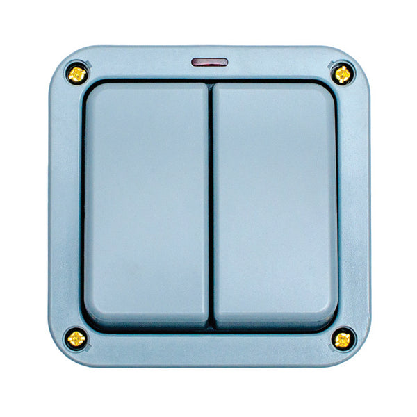 Eurolite Utility 2 Gang Switch - Grey - WP3022 - Choice Handles