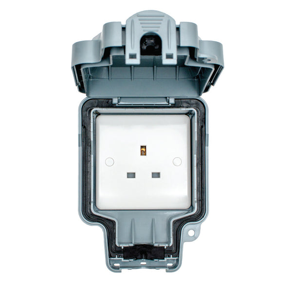 Eurolite Utility 1 Gang Unswitched Socket - Grey - WP4030 - Choice Handles