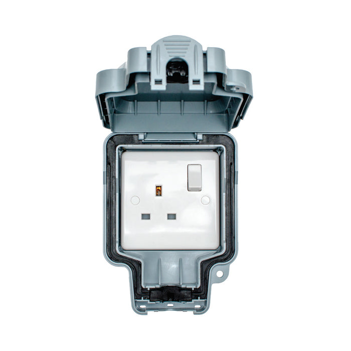 Eurolite Utility 1 Gang Switched Socket - Grey - WP4090 - Choice Handles