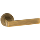 Atlantic - Forme Asti Designer Lever on Minimal Round Rose - Yester Bronze - FMR254YB - Choice Handles