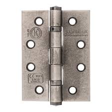 Atlantic Ball Bearing Hinges Grade 13 Fire Rated 4" x 3" x 3mm - Distressed Silver - AH1433DS - Pair - Choice Handles