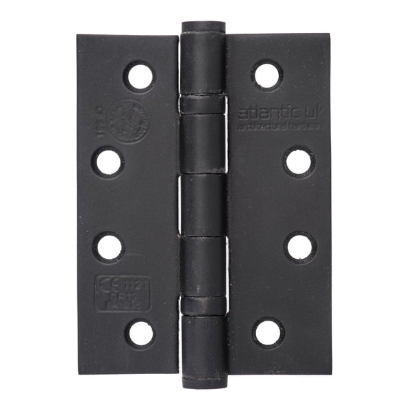 Atlantic Ball Bearing Hinges Grade 13 Fire Rated 4" x 3" x 3mm - Matt Black - AH1433MB - Pair - Choice Handles