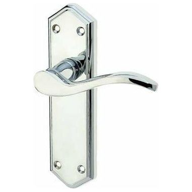 Frelan - Paris Door Handles On Backplate - Latch - Polished Chrome - JV281PC - Choice Handles