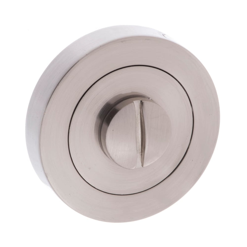 Atlantic Mediterranean WC Turn and Release on Round Rose - Satin Nickel - MWCSN - Choice Handles