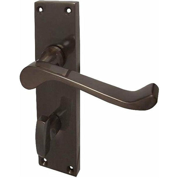 Frelan - Scroll Door Handles On Backplate - Bathroom - Dark Bronze - JV10BDB - Choice Handles