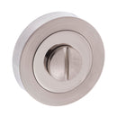 Mediterranean WC Turn and Release on Round Rose - Satin Nickel/Polished Nickel - MWCSNNP - Choice Handles