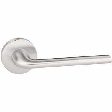 Atlantic - Forme Milly Designer Lever on Minimal Round Rose - Satin Chrome - FMR133SC - Choice Handles