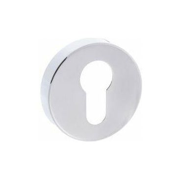 Atlantic Forme Euro Escutcheon on Minimal Round Rose - Polished Chrome - FMREPC - Choice Handles