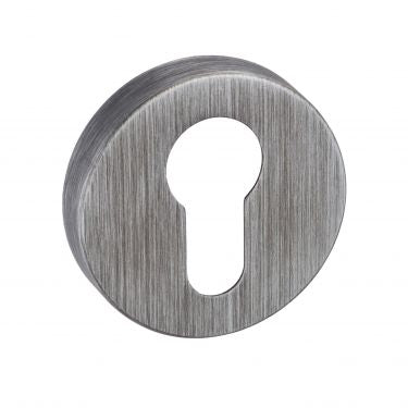 Atlantic Forme Euro Escutcheon on Minimal Round Rose - Urban Graphite - FMREUG - Choice Handles