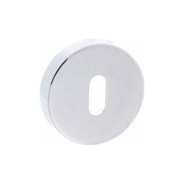 Atlantic Forme Key Escutcheon on Minimal Round Rose - Polished Chrome - FMRKPC - Choice Handles