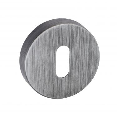 Atlantic Forme Key Escutcheon on Minimal Round Rose - Urban Graphite - FMRKUG - Choice Handles