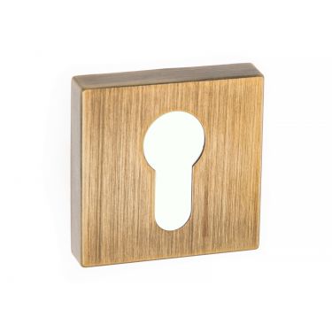 Atlantic Forme Euro Escutcheon on Minimal Square Rose - Yester Bronze - FMSEYB - Choice Handles