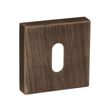 Atlantic Forme Key Escutcheon on Minimal Square Rose - Urban Bronze - FMSKUB - Choice Handles