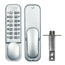 ASEC AS2300 Series Digital Lock With Optional Holdback - Satin Chrome - Choice Handles