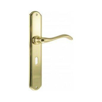 Atlantic Valence Solid Brass Key Lever on 250mm Backplate - Polished Brass - FBP138KPB - Choice Handles