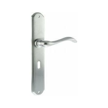 Atlantic Forme Valence Solid Brass Key Lever on 250mm Backplate - Satin Chrome - FBP138KSC - Choice Handles