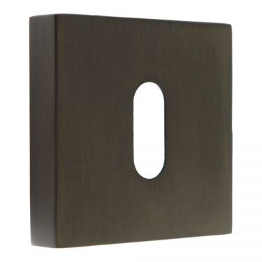 Atlantic Forme Key Escutcheon on Minimal Square Rose - Urban Dark Bronze - FMSKUDB - Choice Handles