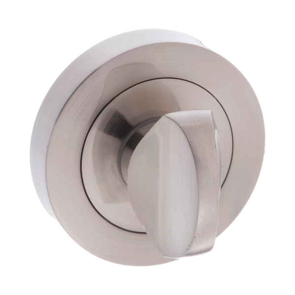 Atlantic Mediterranean WC Turn and Release on Round Rose - Satin Nickel - MWCSN - Choice Handles