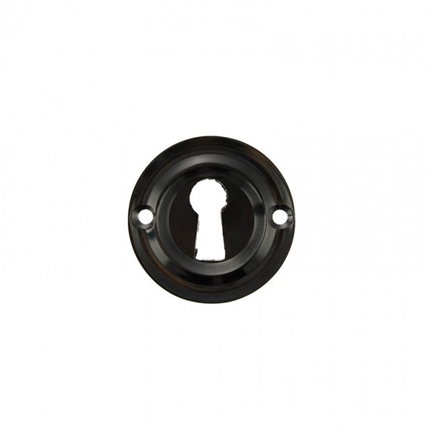 Atlantic Old English Solid Brass Open Key Hole Escutcheon - Black Nickel - OERKEBN - Choice Handles