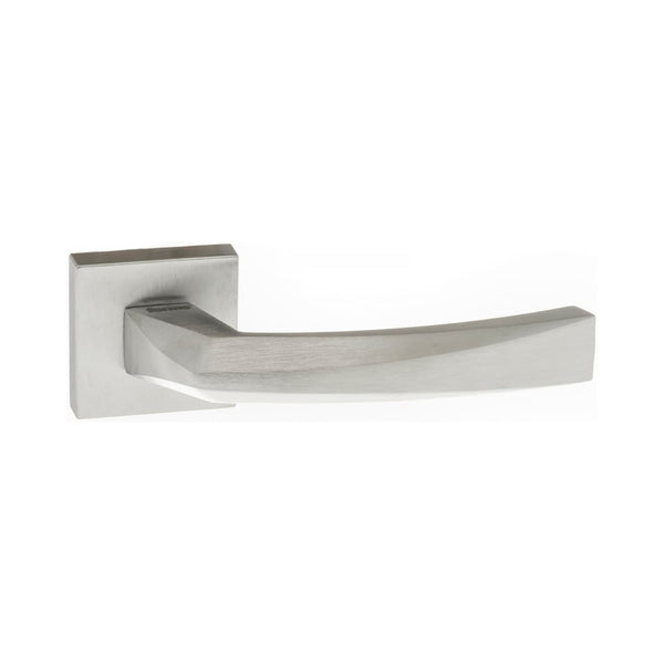 Atlantic Forme Crystal Designer Lever on Minimal Square Rose - Satin Chrome - FMS268SC - Choice Handles
