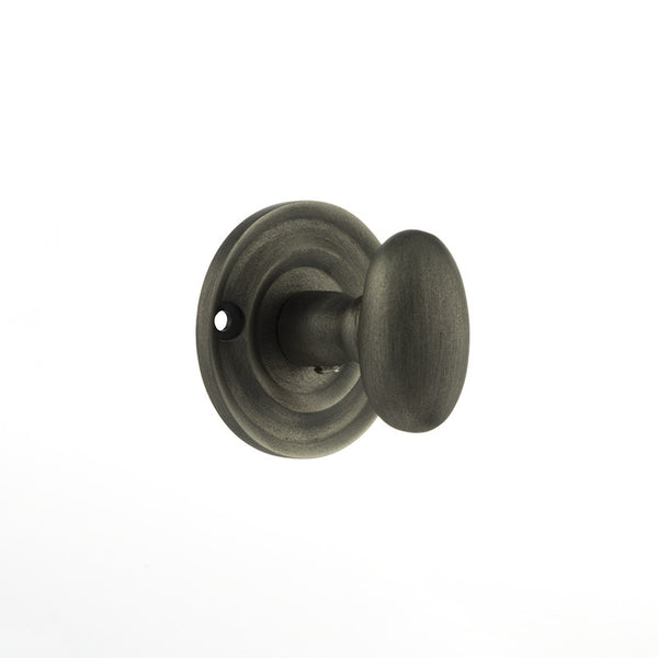 Atlantic Old English Solid Brass Oval WC Turn and Release - Matt Gun Metal - OEOWCMBN - Choice Handles
