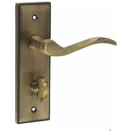 Frelan - Ronda Door Handles On Backplate - Bathroom - Antique Brass - JV286AB - Choice Handles