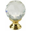 Swarovski 20mm Crystal Cabinet Knob - Polished Brass - 2000-20PB - Choice Handles