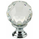 Swarovski 20mm Crystal Cabinet Knob - Polished Chrome - 2000-20PC - Choice Handles
