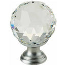 Swarovski 20mm Crystal Cabinet Knob - Satin Chrome - 2000-20SC - Choice Handles
