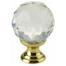 Swarovski 40mm Crystal Cabinet Knob - Polished Brass - 2000-40PB - Choice Handles