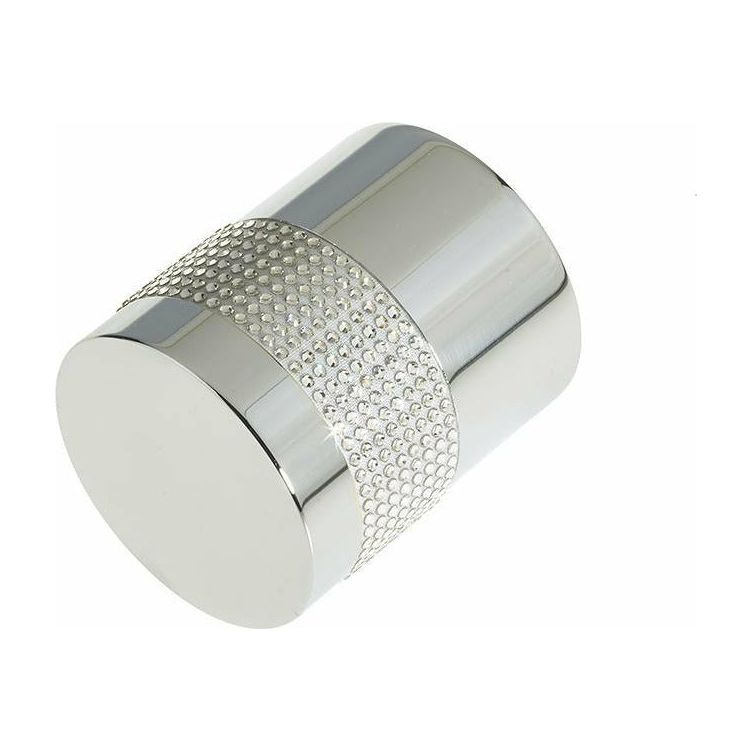 Swarovski Crystal Cylindrical Mortice Furniture - Polished Chrome - 2012PC-SILVER - Choice Handles