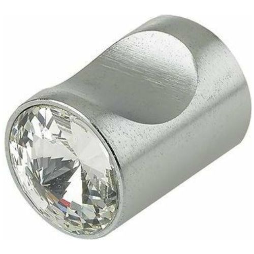 Swarovski Crystal Cylindrical Cabinet Knob 20mm - Satin Chrome - 2017SC - Choice Handles