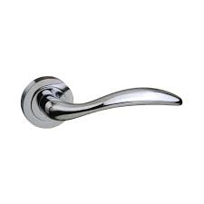 Atlantic - Mediterranean Ancon Lever on Round Rose - Polished Chrome - M77CP - Choice Handles