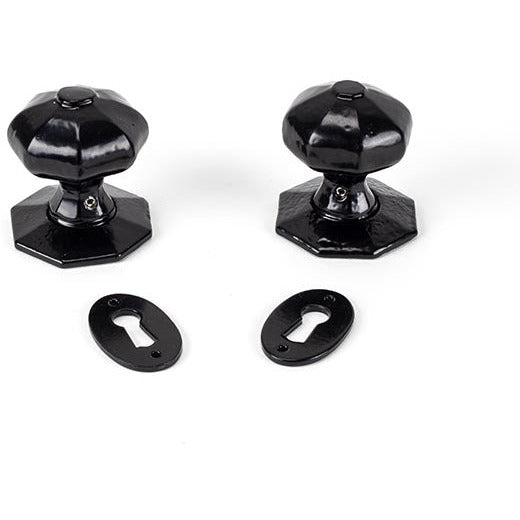 From The Anvil - Oak Box Lock & Octagonal Knob Set - Black - 33005 - Choice Handles