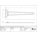 From The Anvil - 22" Penny End T Hinge (pair) - Black - 33012 - Choice Handles