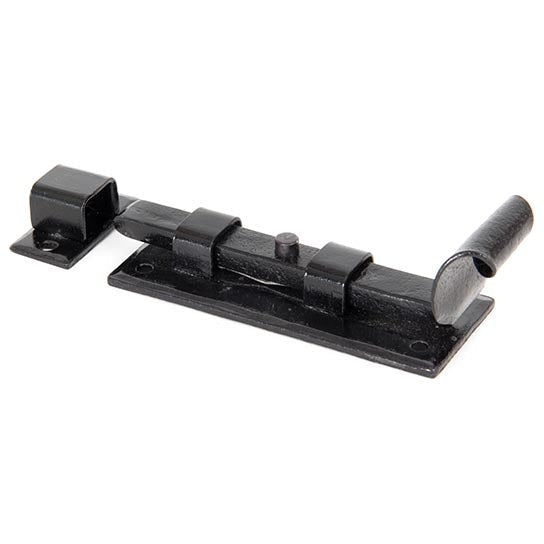 From The Anvil - 4" Straight Door Bolt - Black - 33013 - Choice Handles