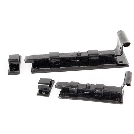 From The Anvil - 6" Straight Door Bolt - Black - 33015 - Choice Handles