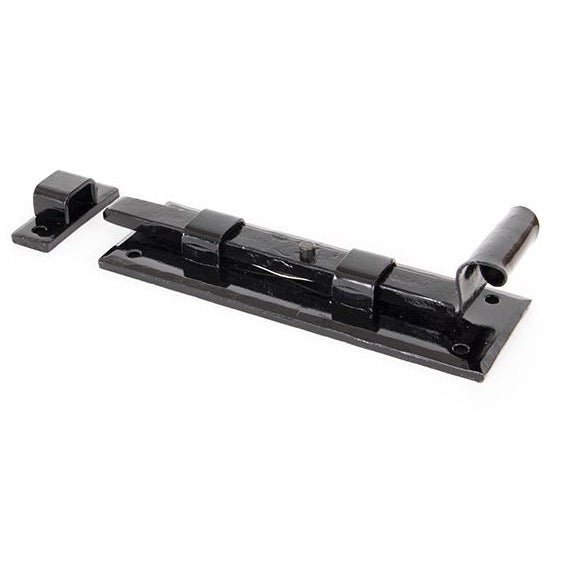 From The Anvil - 6" Straight Door Bolt - Black - 33015 - Choice Handles