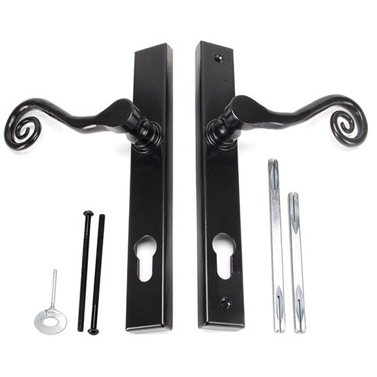 From The Anvil - Monkeytail Slimline Lever Espag. Lock Set - LH - Black - 33037L - Choice Handles