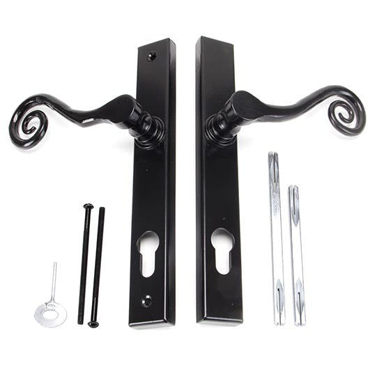 From The Anvil - Monkeytail Slimline Lever Espag. Lock Set - RH - Black - 33037R - Choice Handles