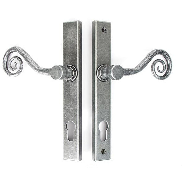 From The Anvil - Monkeytail Slimline Lever Espag. Lock Set - LH - Pewter Patina - 33038L - Choice Handles