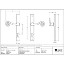 From The Anvil - Monkeytail Slimline Lever Espag. Lock Set - LH - Pewter Patina - 33038L - Choice Handles