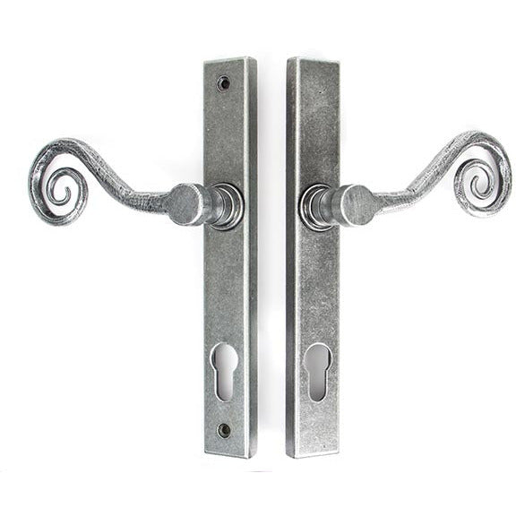 From The Anvil - Monkeytail Slimline Lever Espag. Lock Set - RH - Pewter Patina - 33038R - Choice Handles