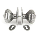 From The Anvil - Pewter Large Octagonal Mortice/Rim Knob Set - Pewter Patina - 33066 - Choice Handles