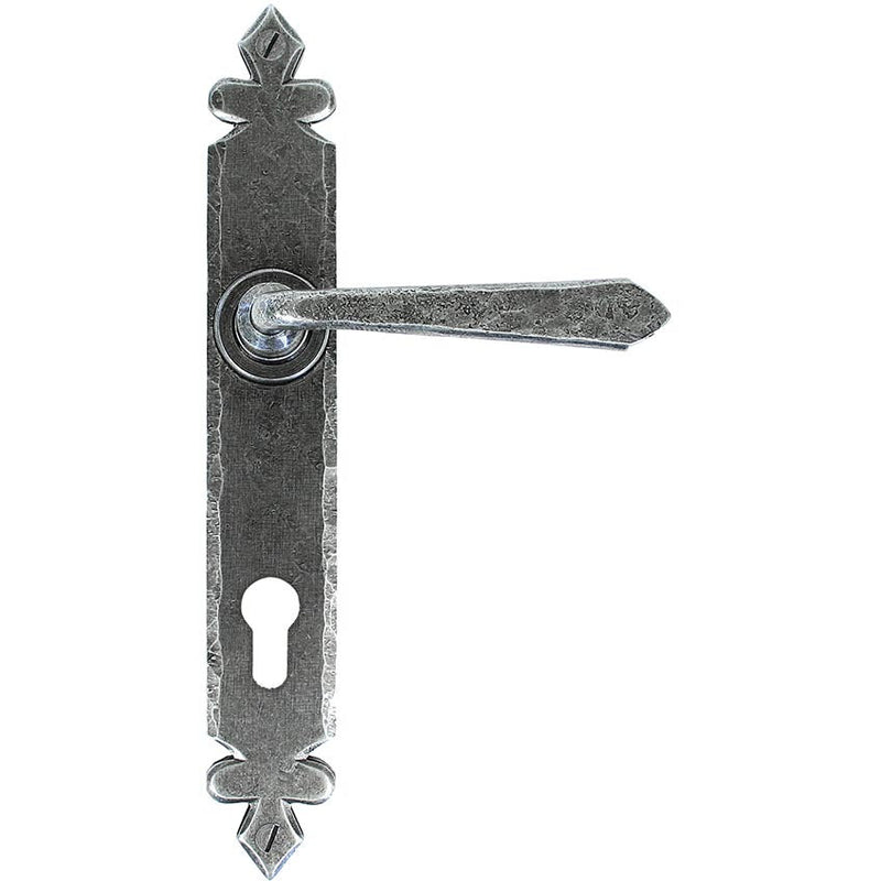 From The Anvil - Cromwell Lever Espag. Lock Set - Pewter Patina - 33068 - Choice Handles