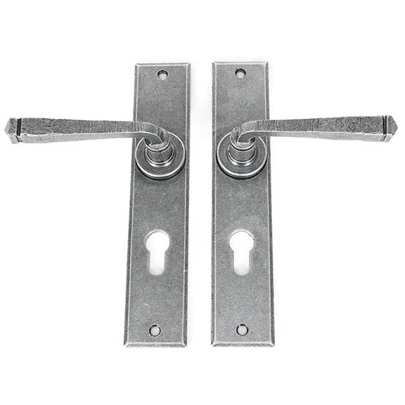From The Anvil - Large Avon 72mm Centre Euro Lock Set - Pewter Patina - 33088 - Choice Handles