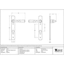 From The Anvil - Narrow Lever Espag. Lock Set - Black - 33119 - Choice Handles